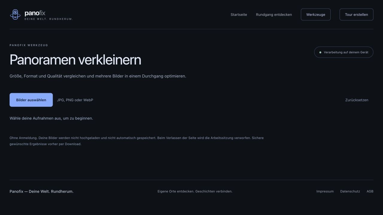 Panoramen verkleinern: Einen Stapel zusammenstellen